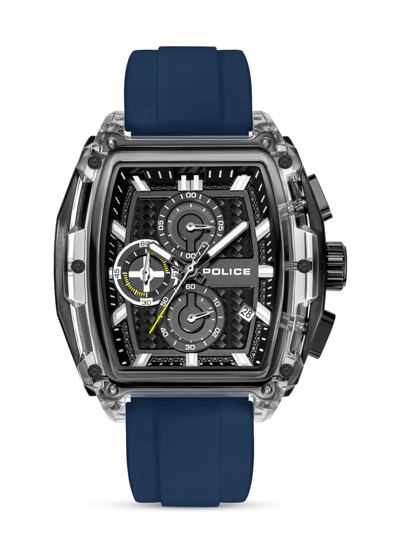 بوليس Clout Tank Four Interchangeable Silicone Straps Chronograph Watch for Men, 53.5mm
